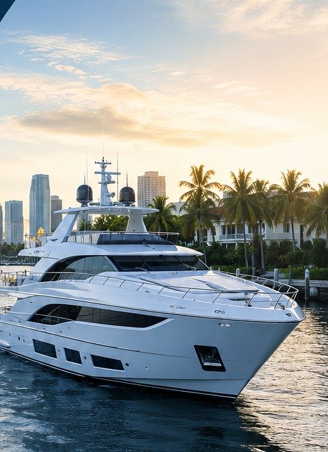 Motor yacht under Dependable Marine Solutions management, docked in South Florida